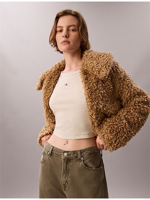 faux teddy collar jkt CALVIN KLEIN JEANS | LV047H544GHNS